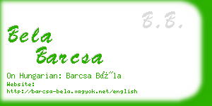 bela barcsa business card